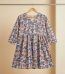 Lavender cotton kurti with floral print, front view — Aaveno